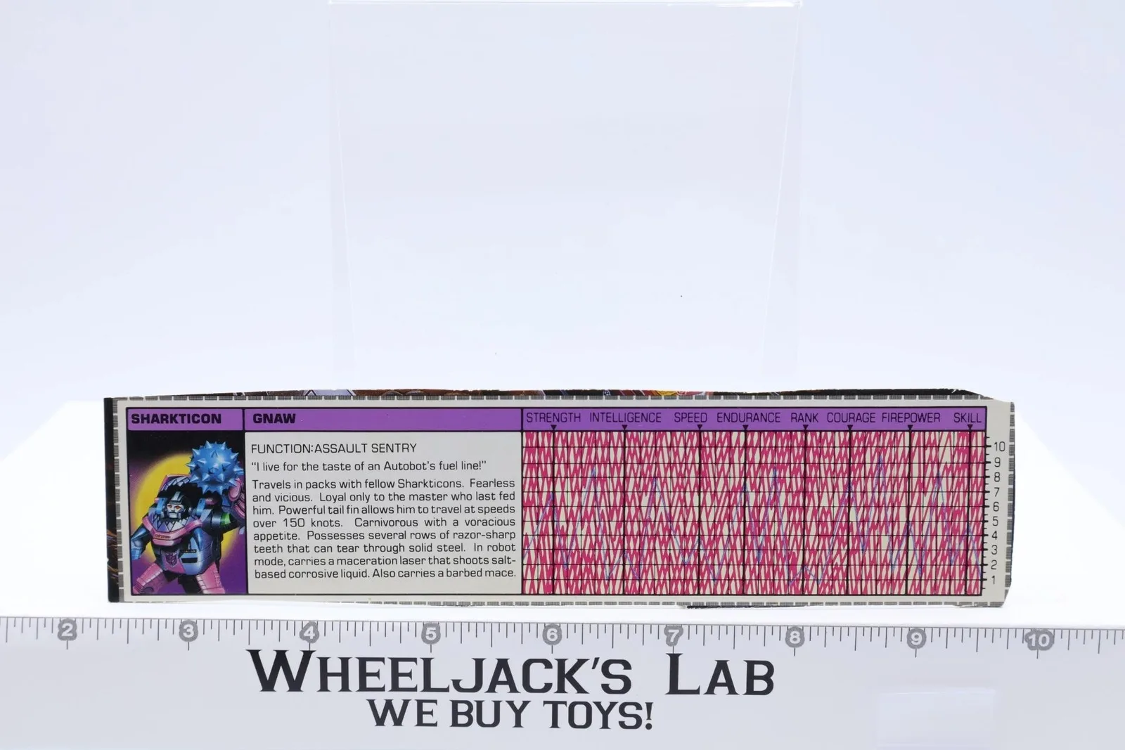 Gnaw Action Figure Tech Spec 1985 Vintage Hasbro G1 Transformers