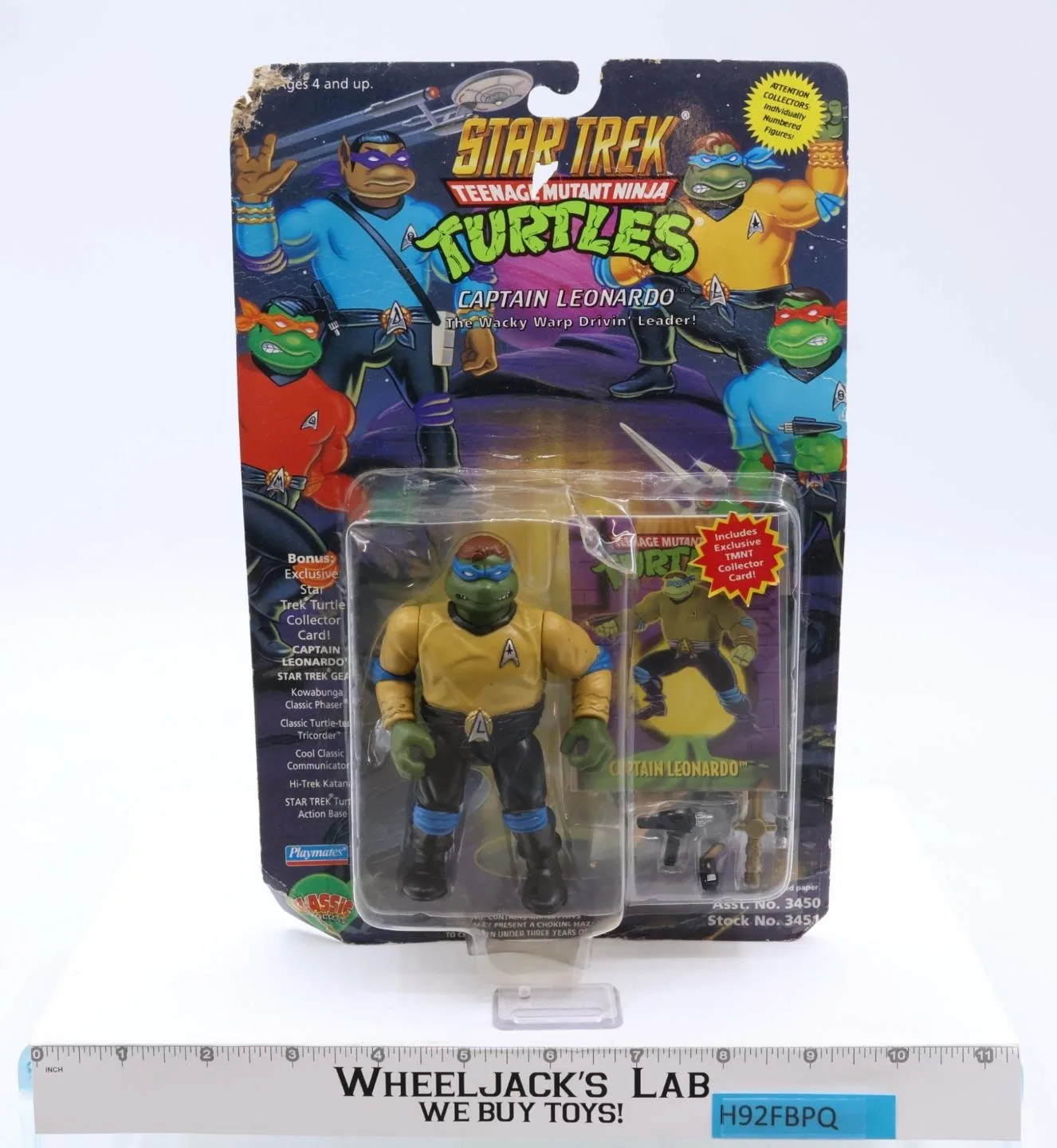 Captain Leonardo Teenage Mutant Ninja Turtle TMNT Star Trek Playmates NEW MOSC