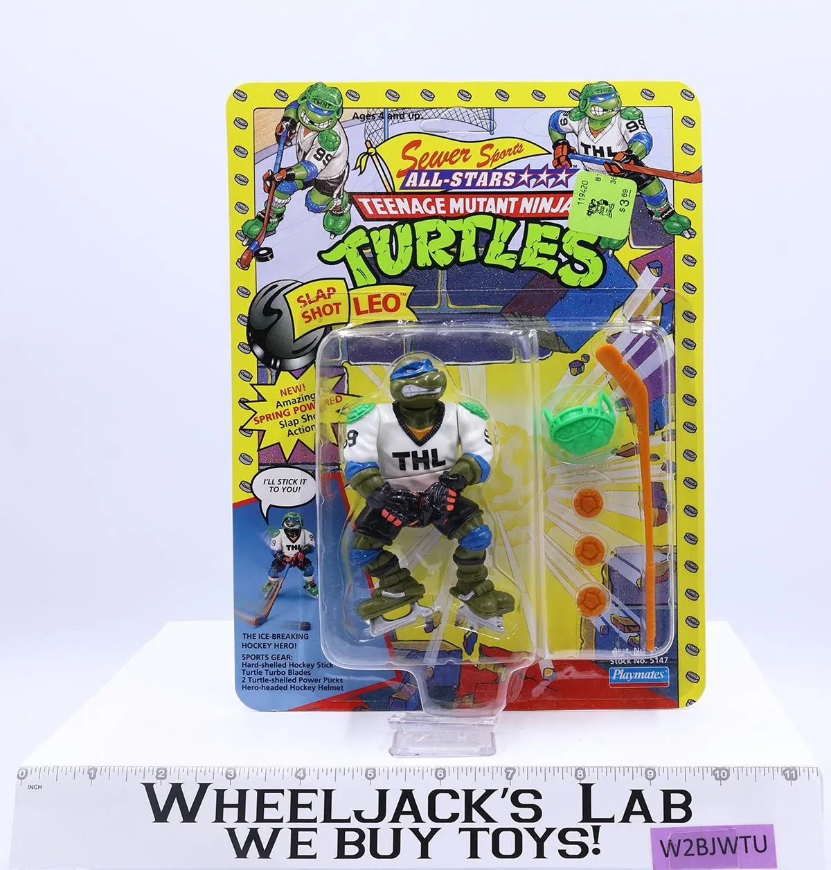 Slap Shot Leo Sewer Sports Teenage Mutant Ninja Turtle Playmates MOSC UNPUNCHED
