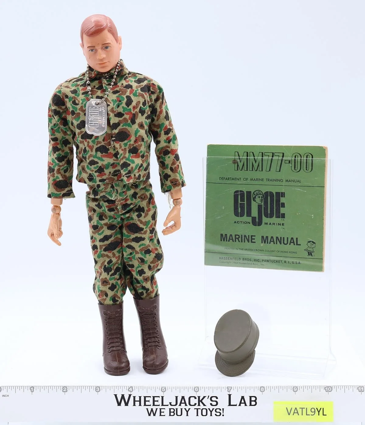 Action Marine Painted Head Red 12" GI Joe 1964 Hasbro Vintage
