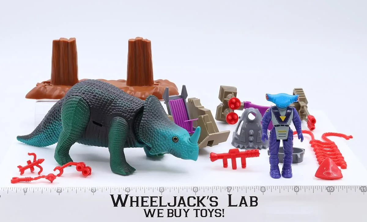 Monoclonius W/Mako Complete Dino Riders 1989 Tyco Toys Vintage Action Figure