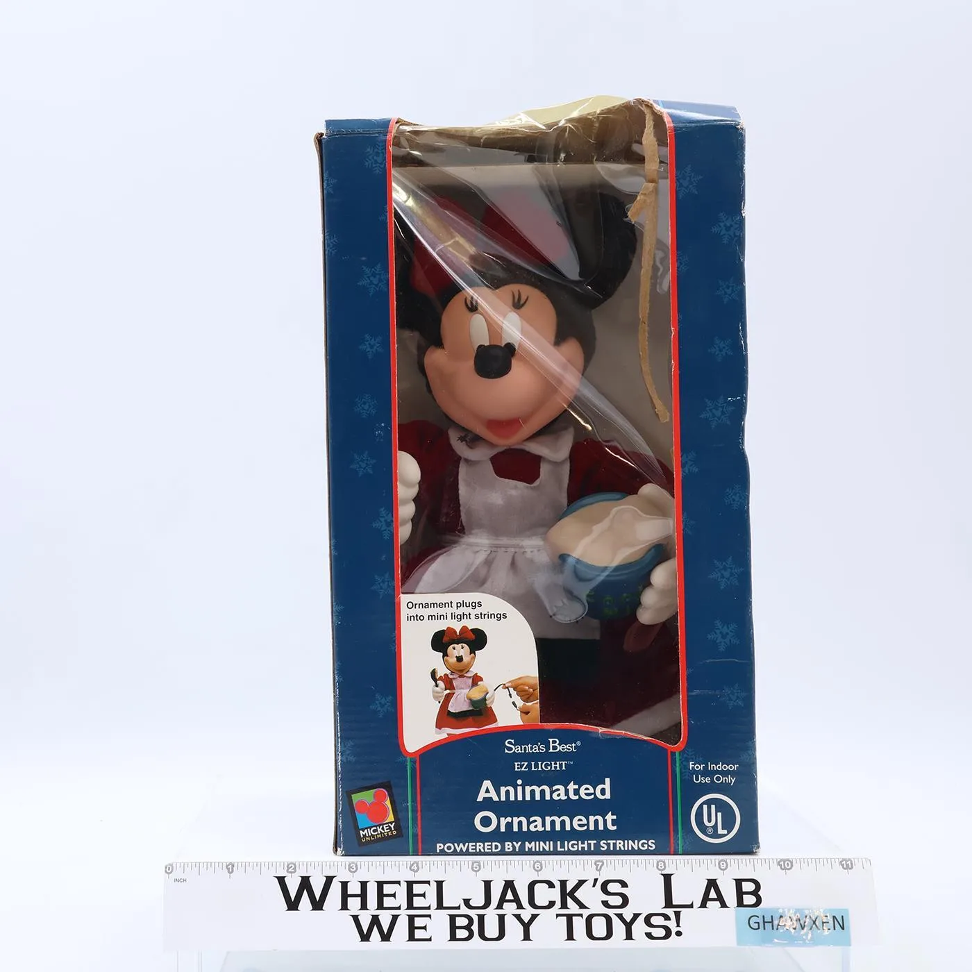 Minnie Mouse Animated Ornament EZ Light 11.5" 1998 Santa's Best Vintage NEW NIB