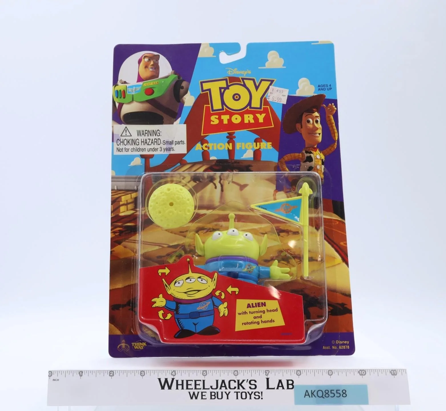 Alien W/ Turning Head Disney Toy Story 1995 Thinkway Toys Figure NEW SEALED