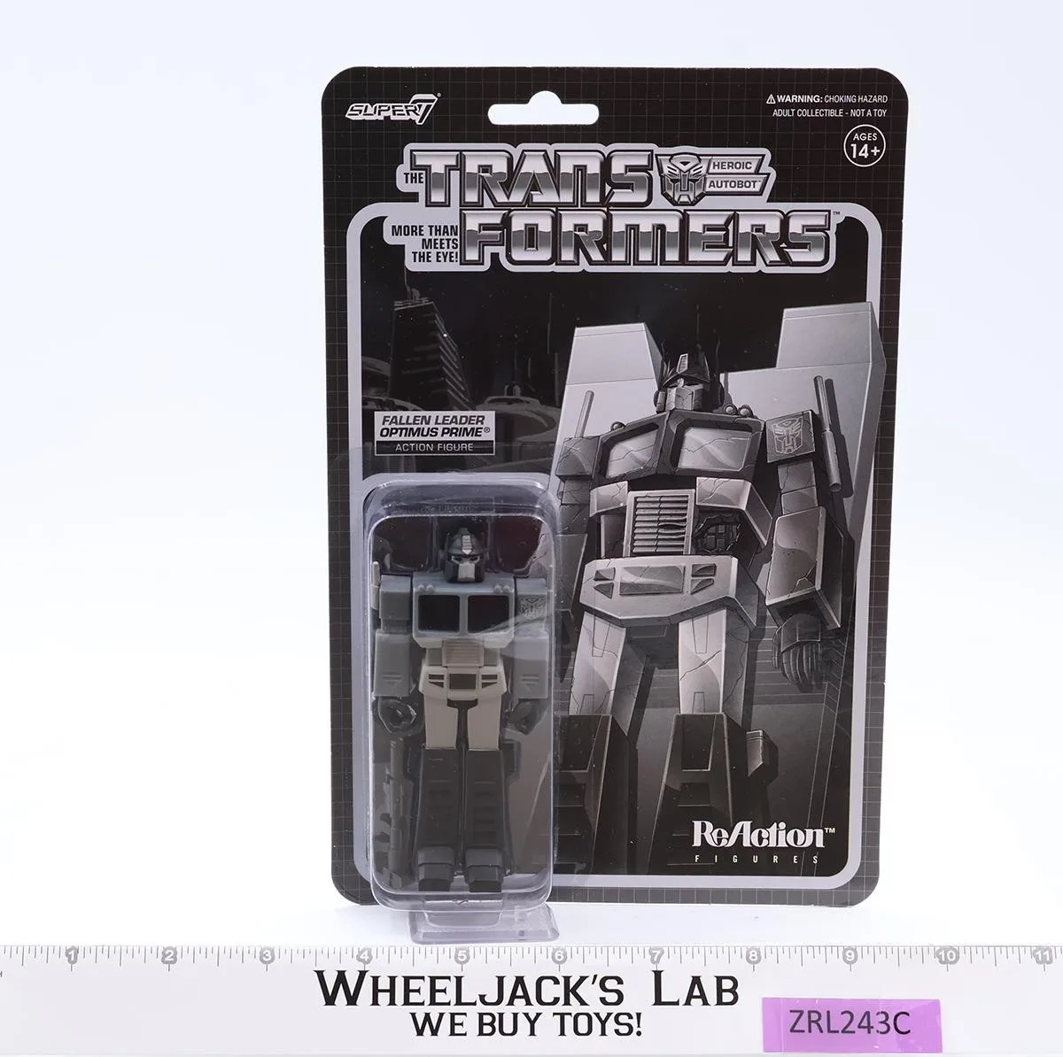 Fallen Leader Optimus Prime Transformers ReAction 2019 Super7 Figure NEW MOSC