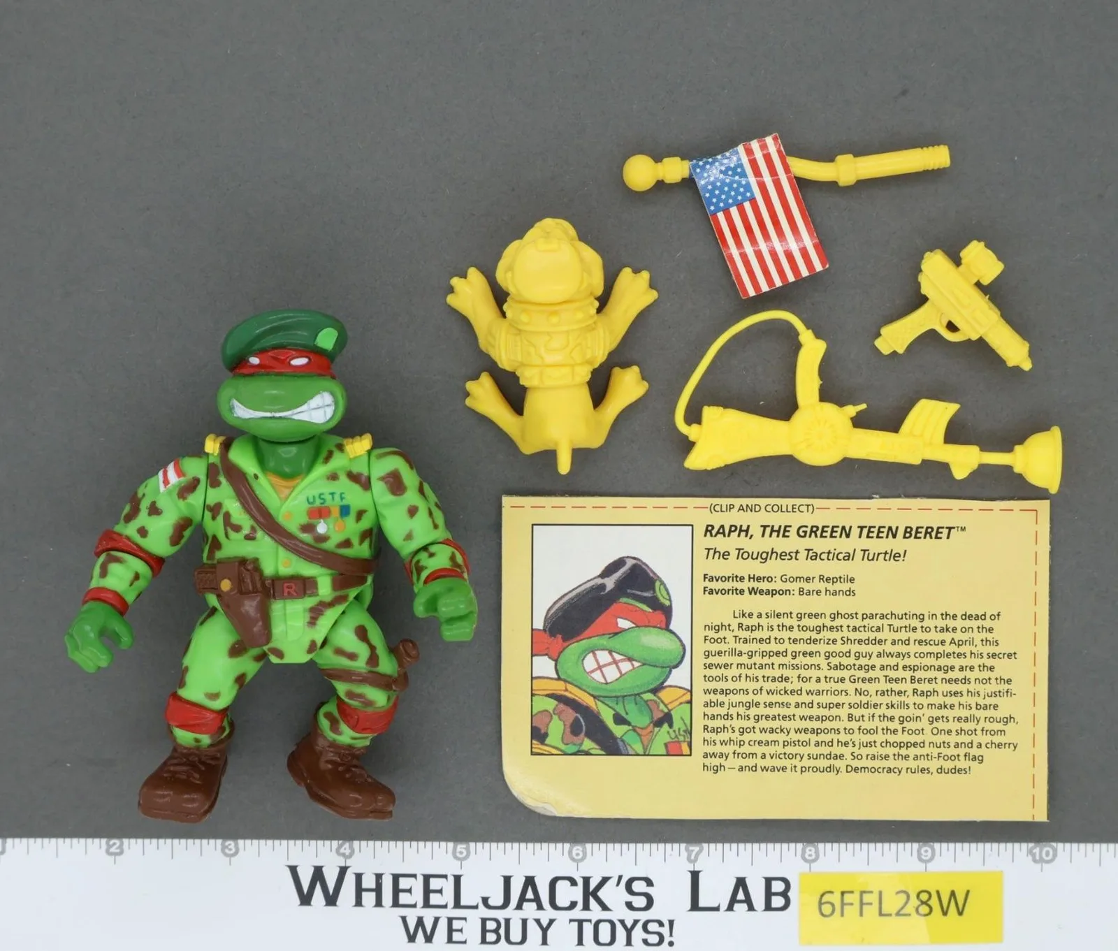 Raph the Green Teen Beret 100% Complete TMNT Teenage Mutant Ninja Turtles 1991