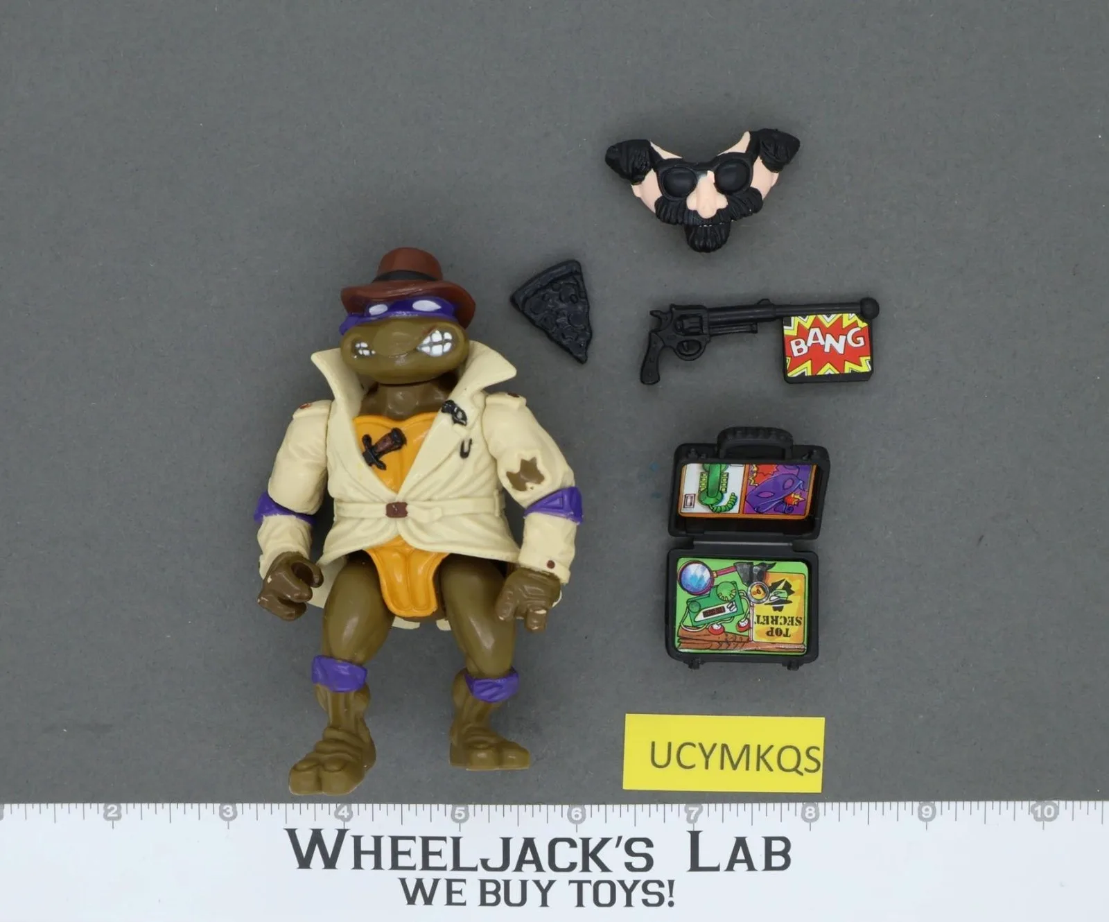 Don the Undercover Turtle 100% Complete TMNT Playmates 1990 Vintage Figure