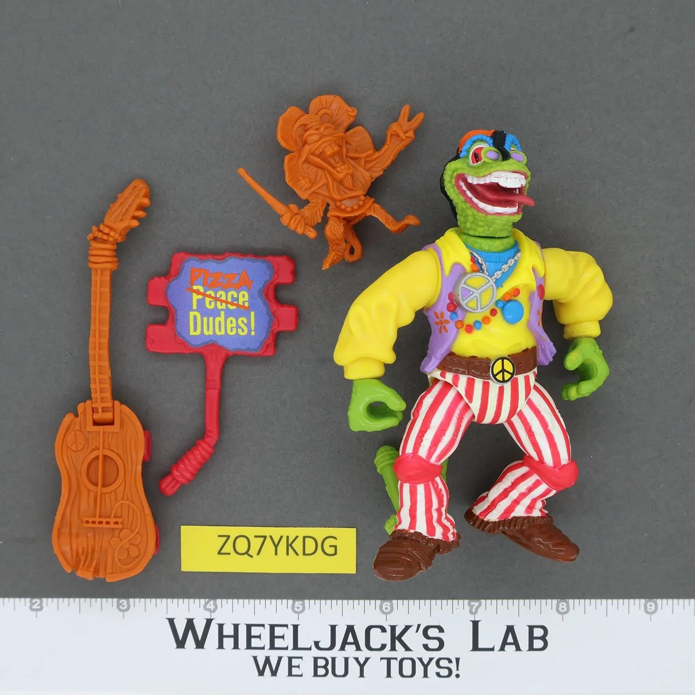 Rock 'N Roll Mondo Gecko Complete Teenage Mutant Ninja Turtles 1992 Playmates