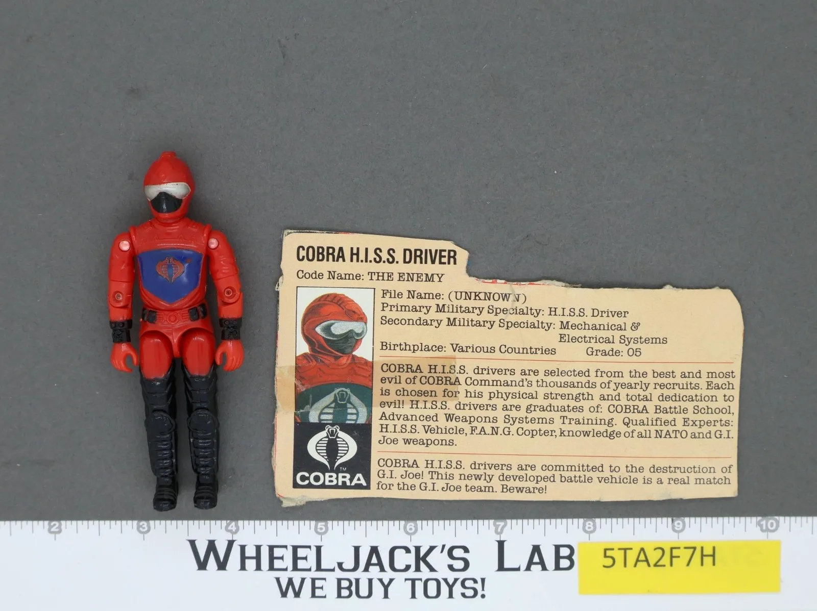 Cobra H.I.S.S. Driver V1 100% Complete G.I. Joe 1983 Hasbro Vintage Figure