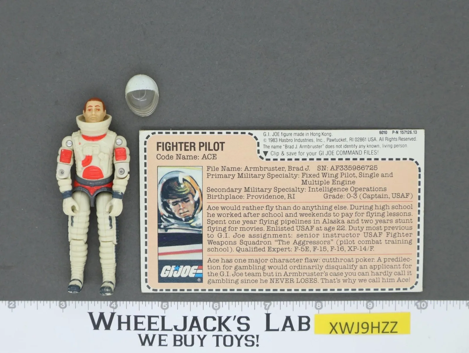 Ace V1 100% Complete G.I. Joe 1983 Hasbro Vintage Action Figure