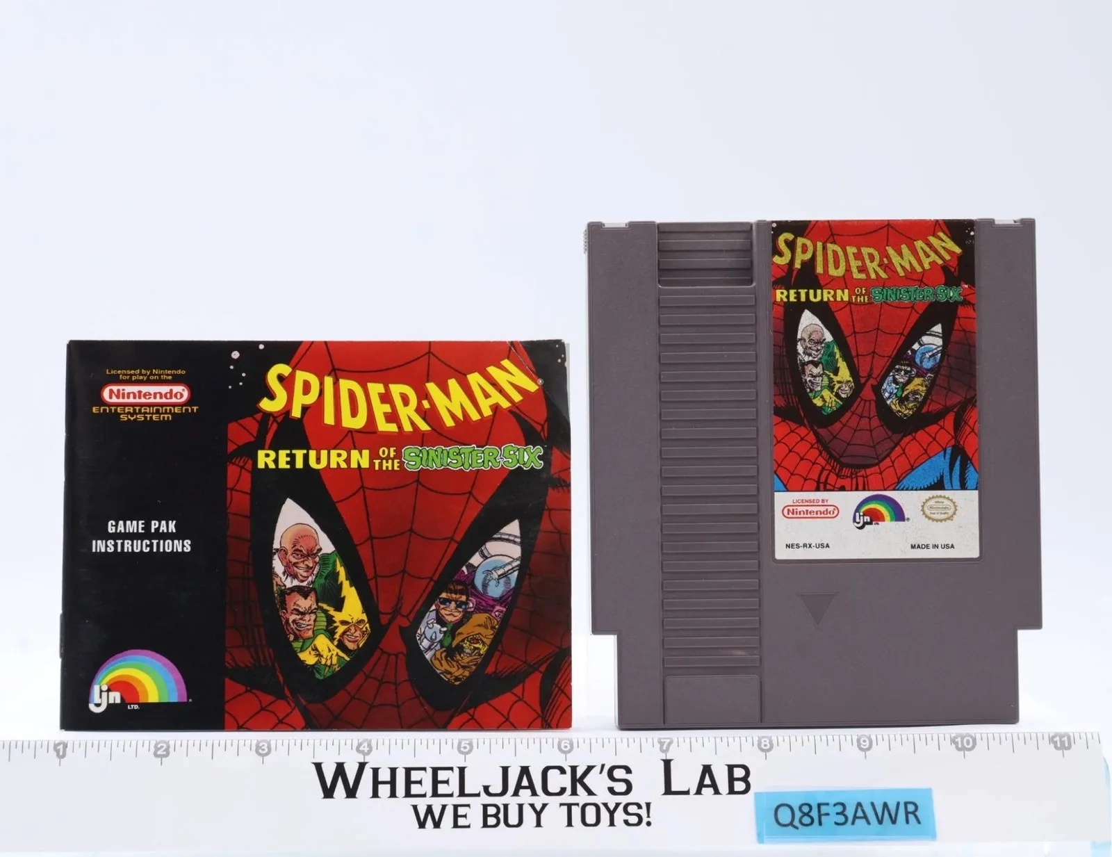 Spider-Man Return of the Sinister Six Nintendo NES LJN Video Game Cartridge ONLY