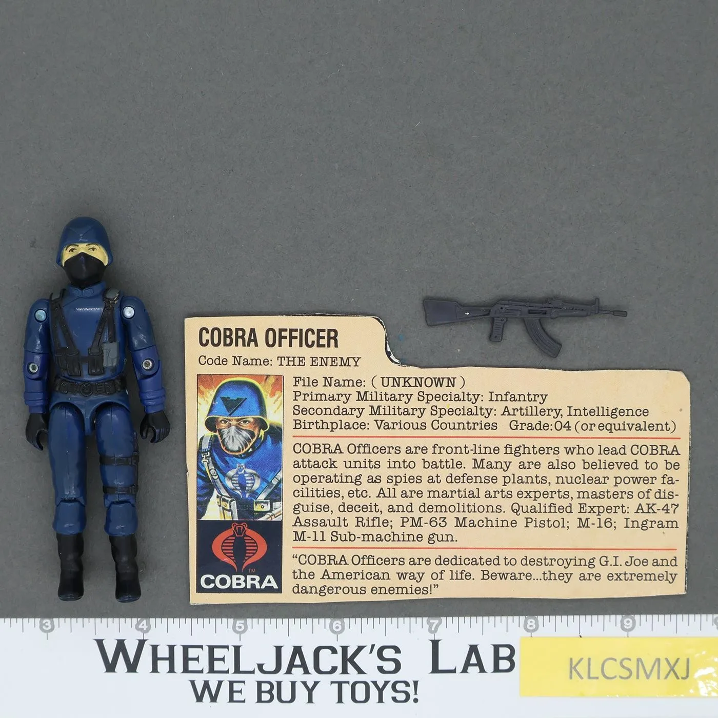 Cobra Officer V1.5 Swivel Arms 100% Complete G.I. Joe 1983 Vintage NO LOGO