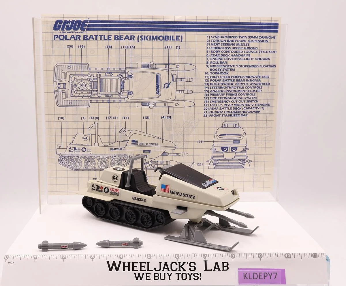 Polar Battle Bear 100% Complete GI Joe Hasbro 1983 Vintage Action Figure Vehicle