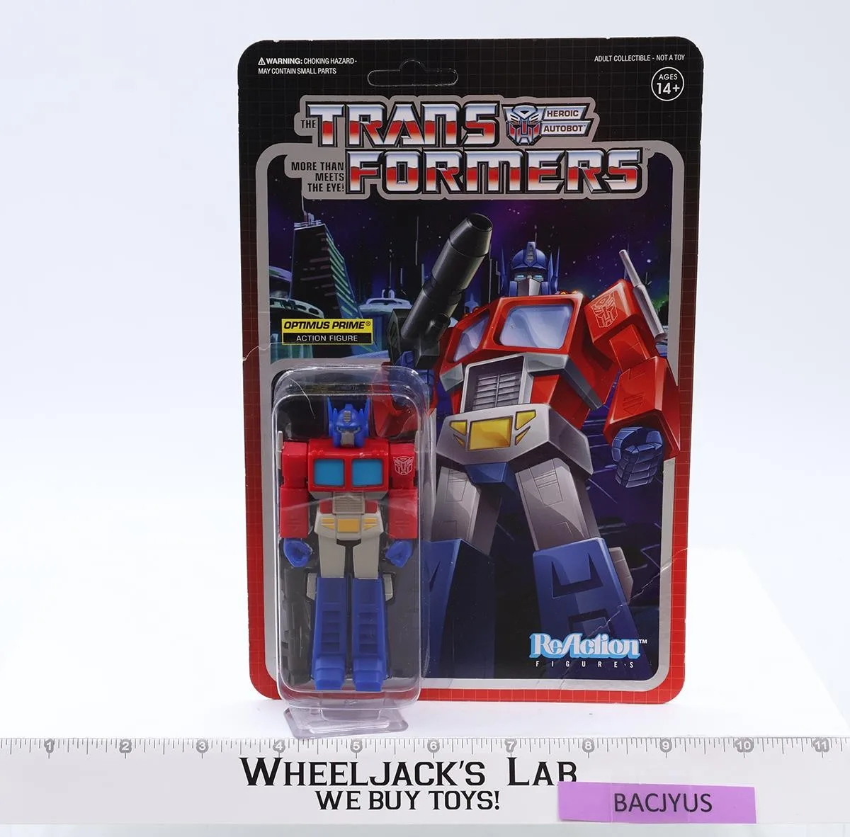 Optimus Prime Transformers ReAction 2019 Super7 Action Figure NEW MOSC