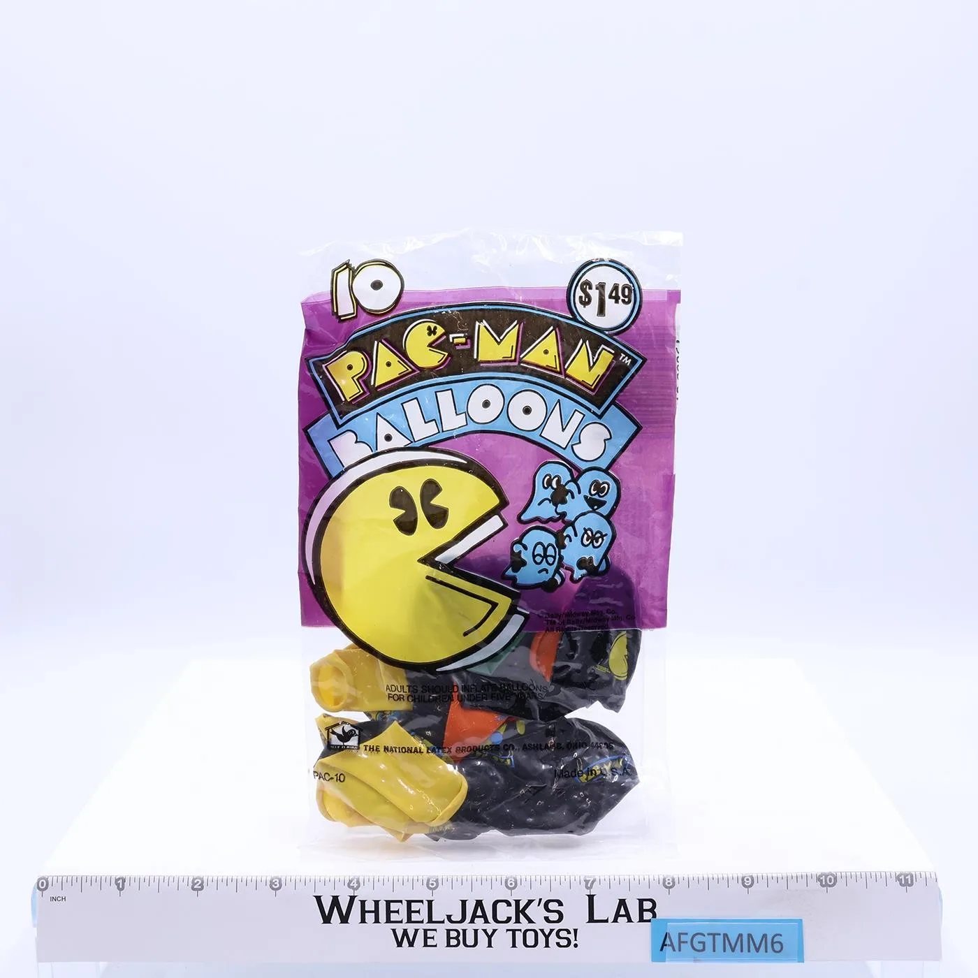 Pack of 10 Pac-Man Balloons 1980s Bally Midway Vintage NEW SEALED