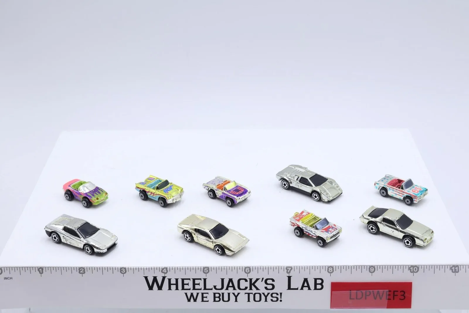 Lot of 9 Chrome Cars Galoob Micro Machines Vintage