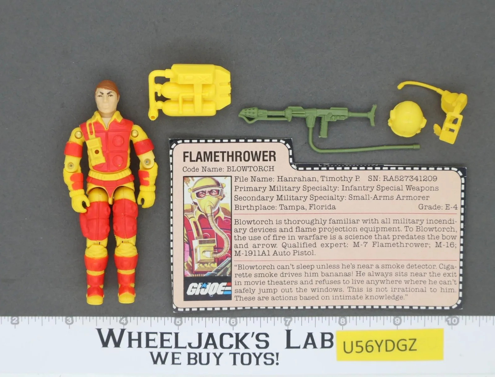 Blowtorch V1 100% Complete G.I. Joe 1984 Hasbro Vintage Action Figure