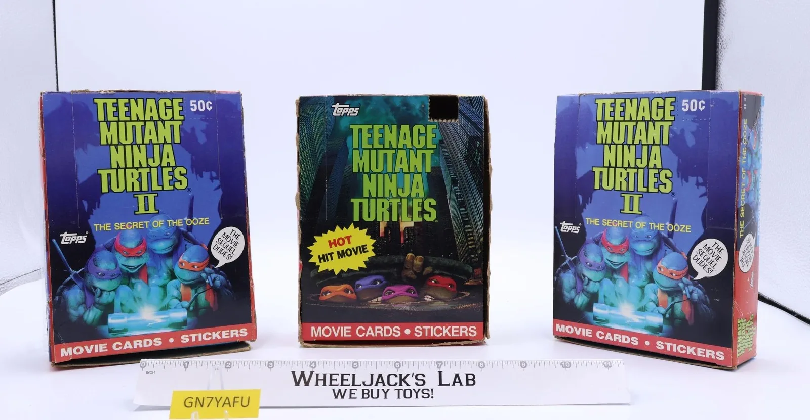 Lot of 3 Empty Trading Card Boxes Teenage Mutant Ninja Turtles TMNT 1990 Topps