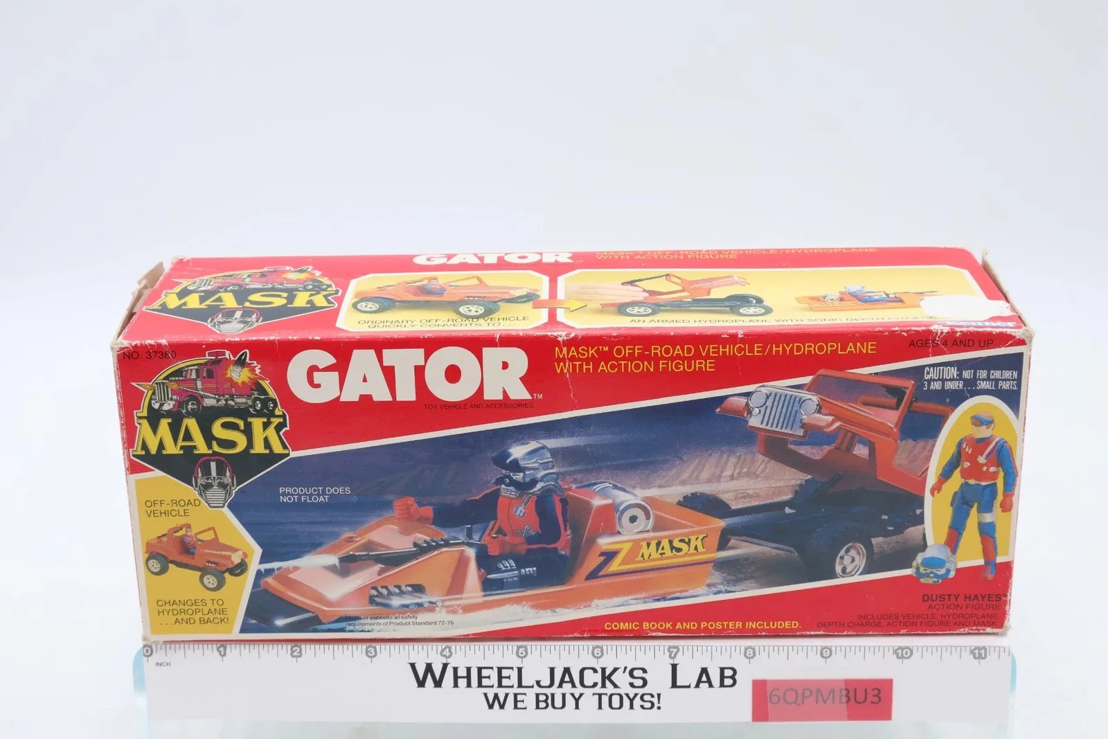 Gator Hayes 100% Complete W Box 1985 MASK Kenner Vintage Action Figure NM
