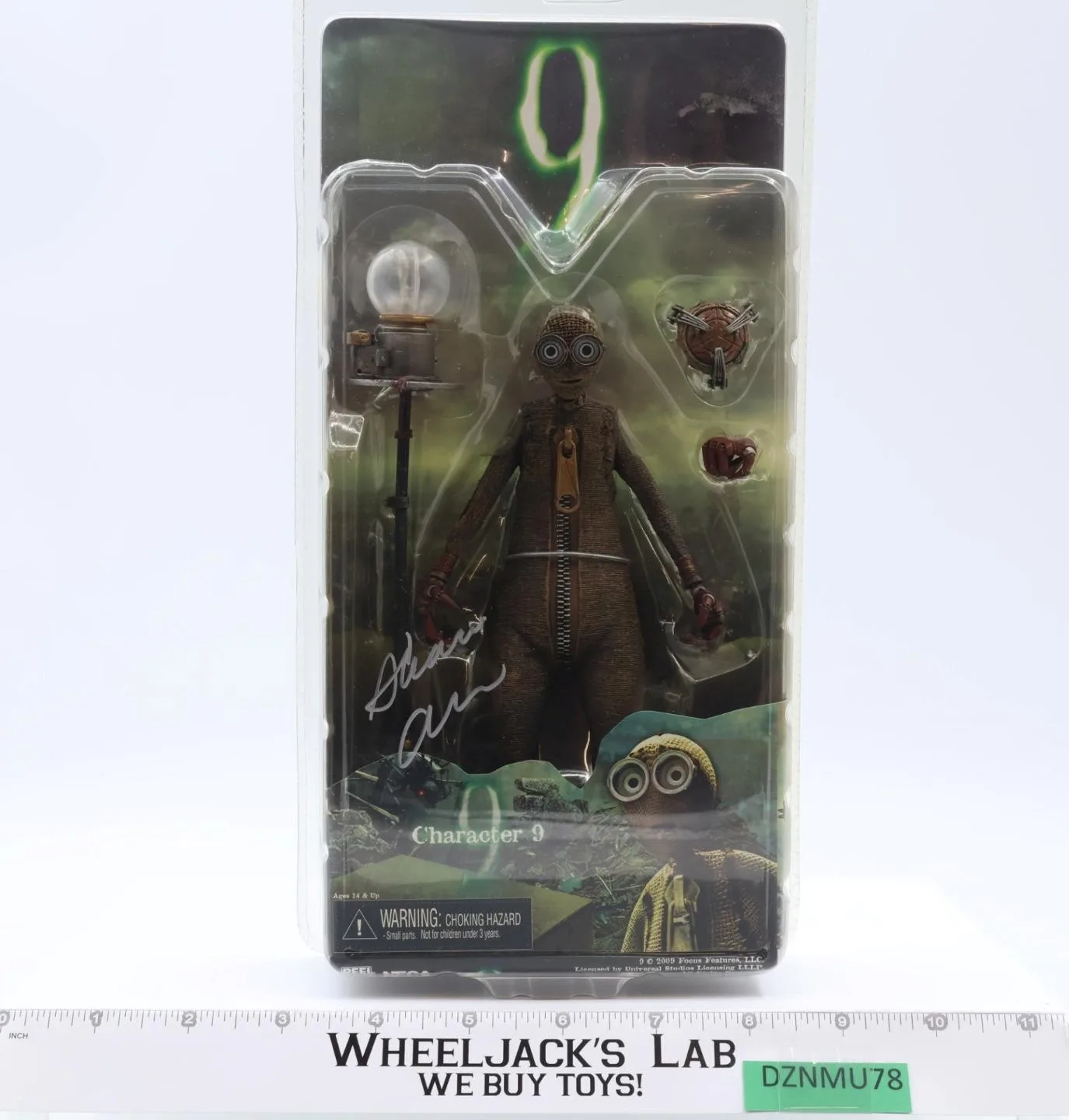 Character 9 AUTOGRAPHED Tim Burton's 9 NECA Reel Toys 7" Figure NEW SEALED