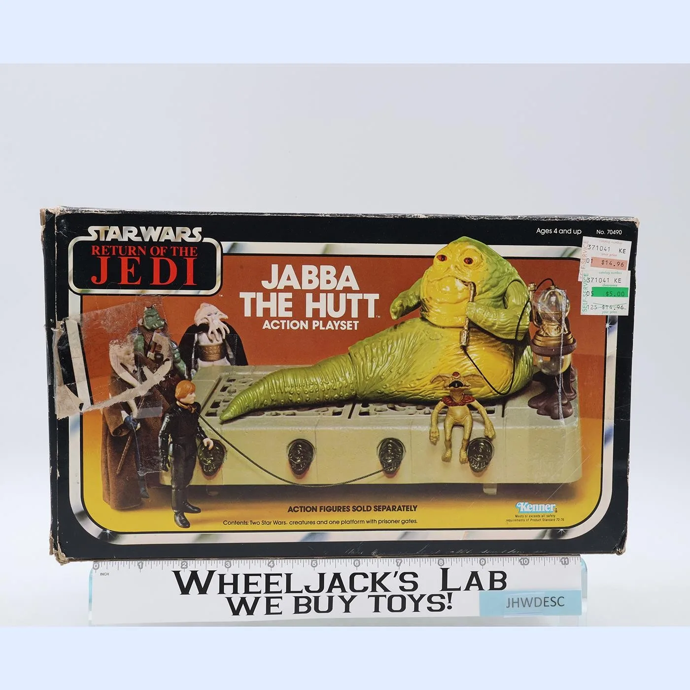 Jabba the Hutt Action Playset Complete W/ Box & Insert Star Wars 1983 Kenner