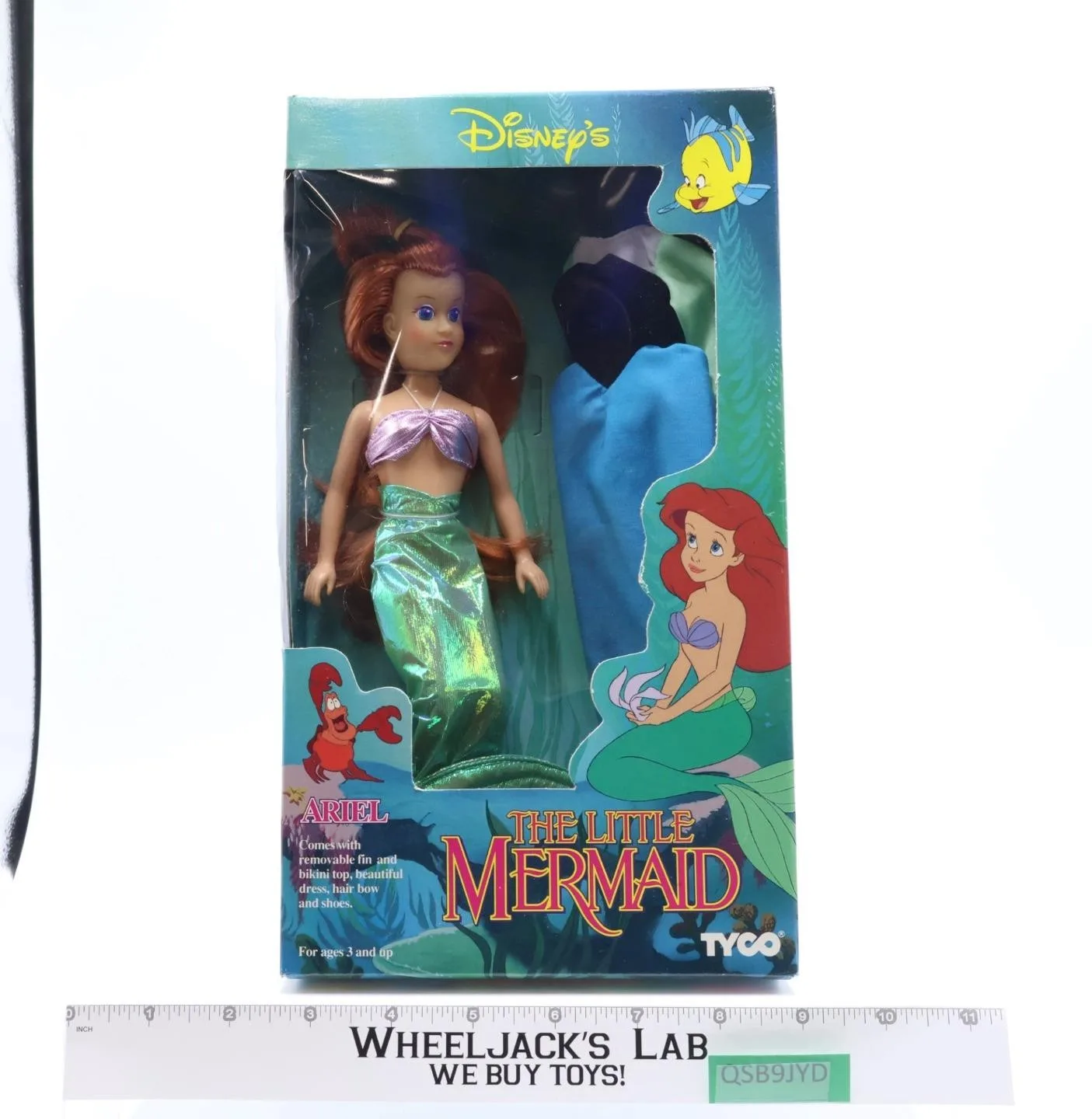 #1800 Ariel Princess Dress The Little Mermaid Disney 1991 Tyco NEW SEALED