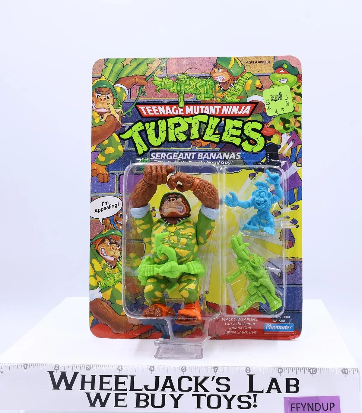Sergeant Bananas Teenage Mutant Ninja Turtles TMNT 1991 Playmates MOSC UNPUNCHED