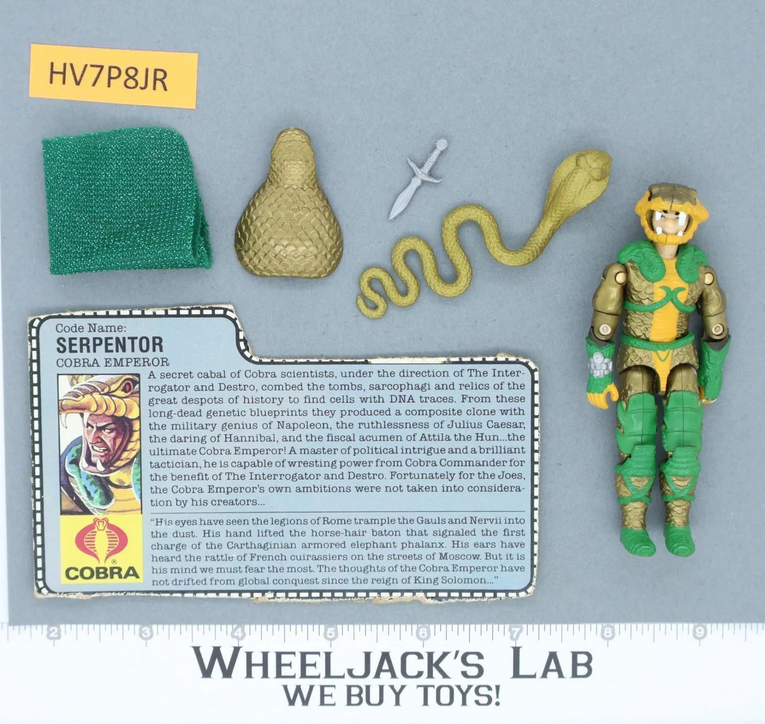 Serpentor V1 100% Complete G.I. Joe 1986 Hasbro Vintage Action Figure