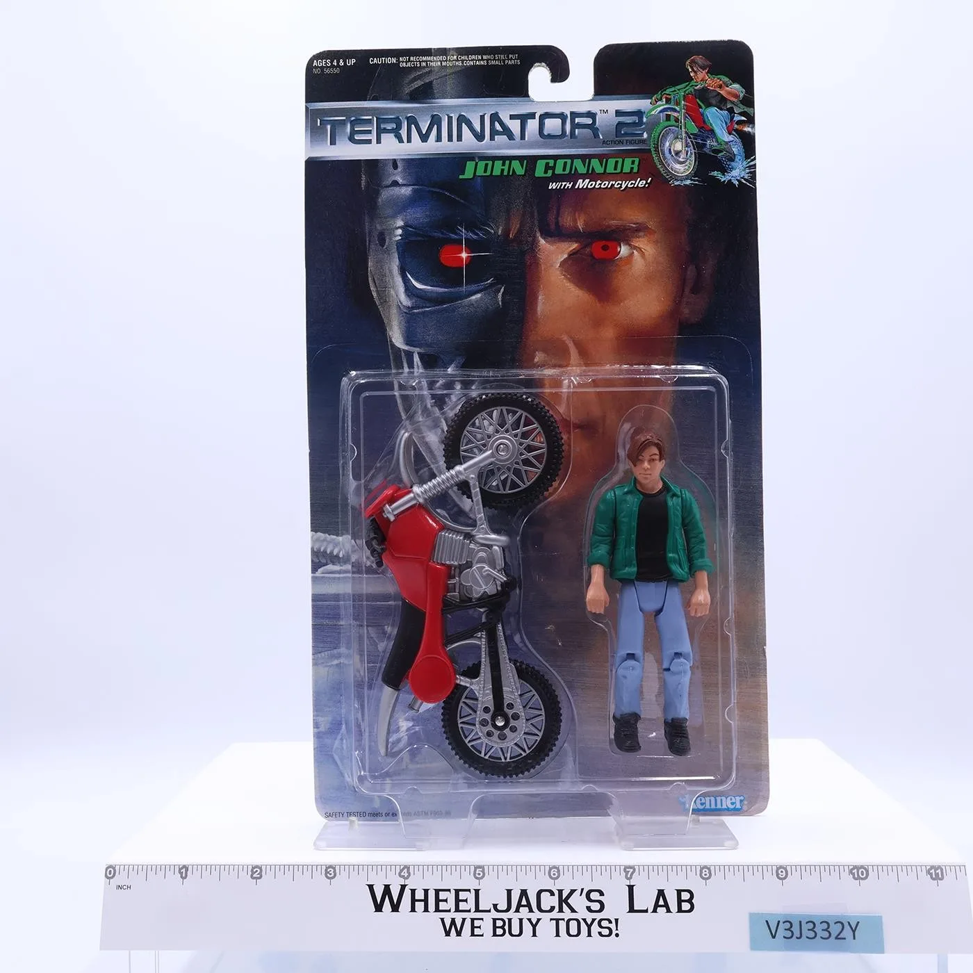 John Connor & Motorcycle Terminator 2 1991 Kenner Vintage Action Figure NEW MOSC