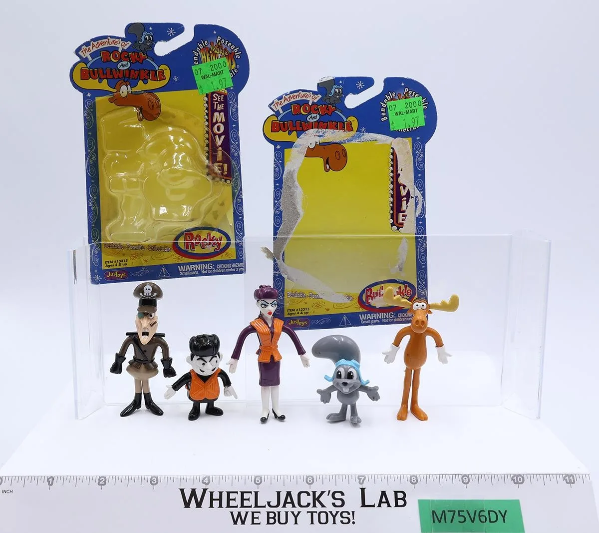 Lot of 5 Rocky & Bullwinkle Bend-Ems Just Toys Bendable Action Figures