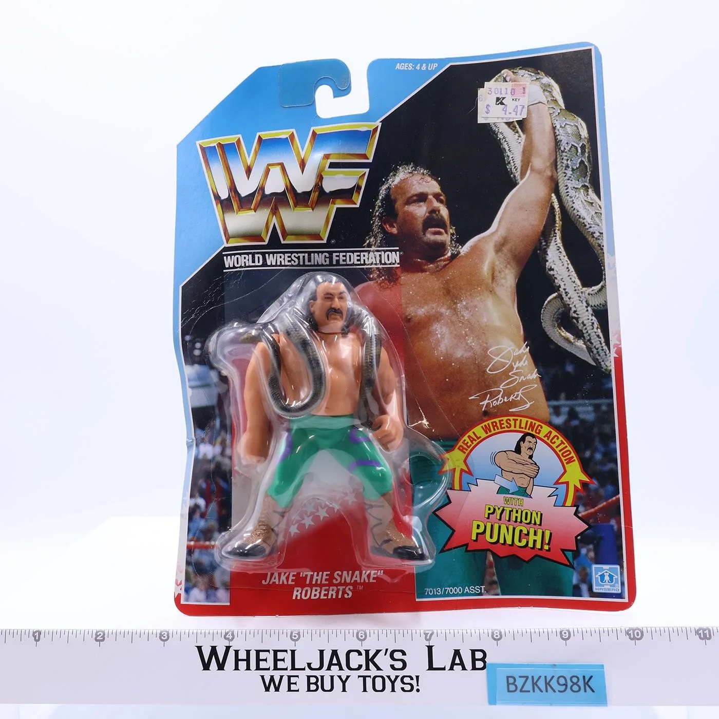 Jake the Snake Roberts Python Punch WWF Wrestling 1990 Hasbro NEW MOSC SEALED