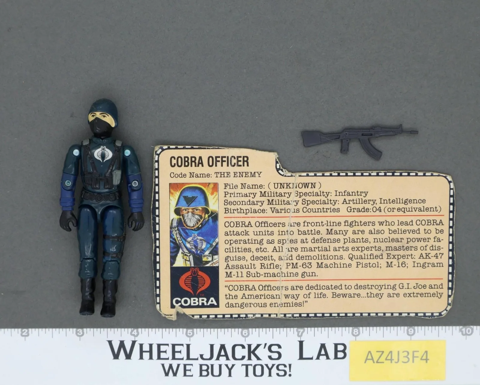 Cobra Officer V1.5 Swivel Arms 100% Complete G.I. Joe 1983 Hasbro Vintage Figure