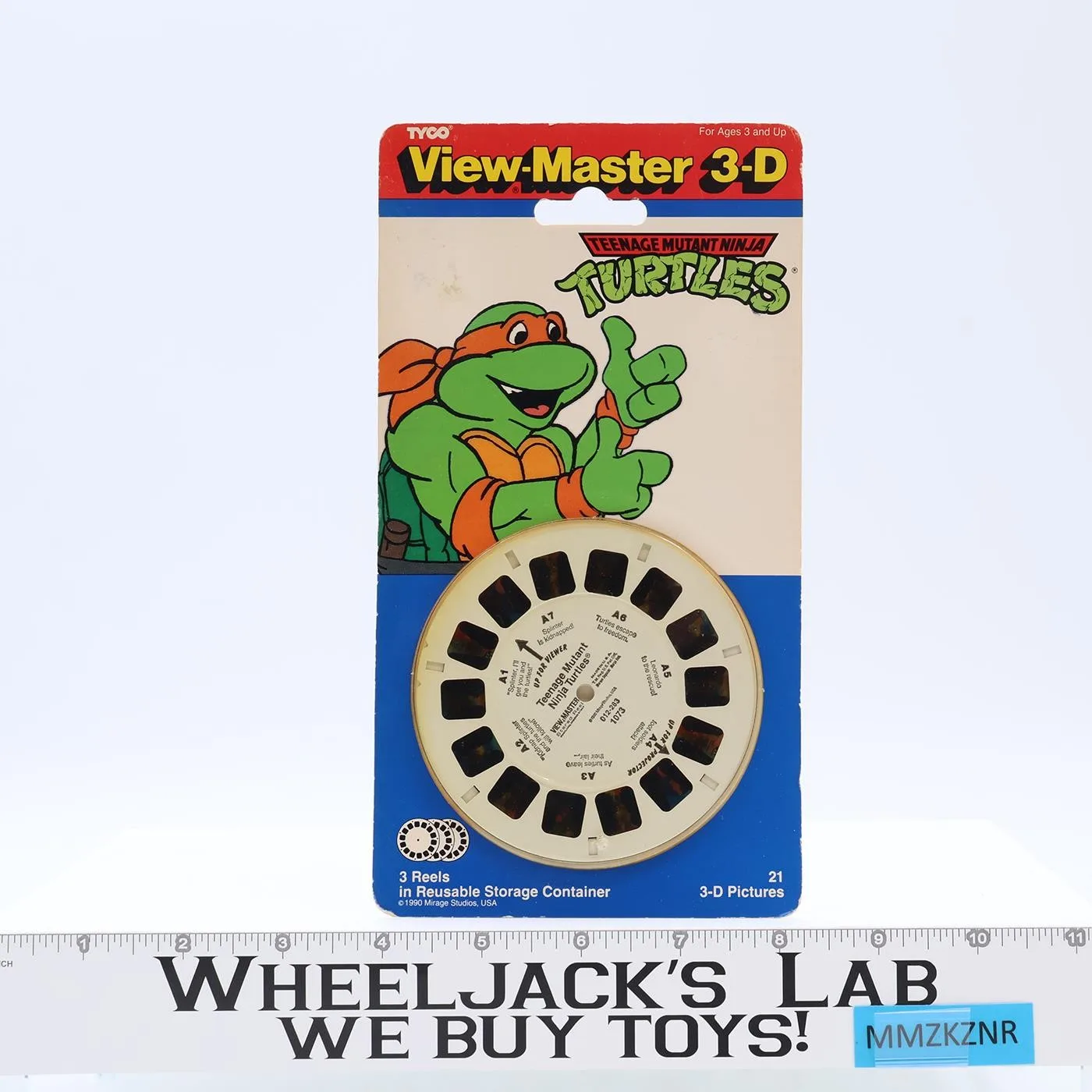 View-Master 3-D Teenage Mutant Ninja Turtles 3 Reel Set #1073 Tyco 1991 Vintage