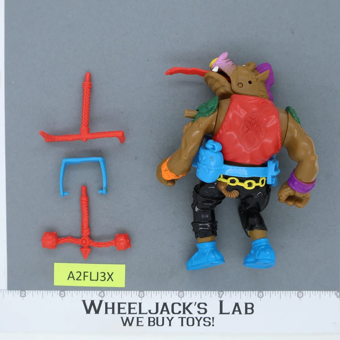 Head Spinnin' Bebop WORKS 100% Complete Wacky Action 1992 Playmates Vintage