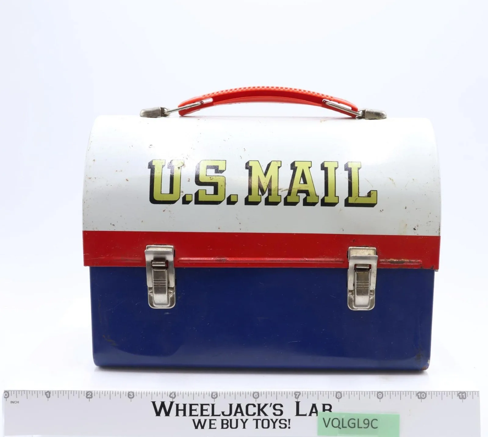 U.S. Mail Mr. Zip Dome Top Metal Lunchbox W/ THERMOS 1969 Aladdin Vintage USPS