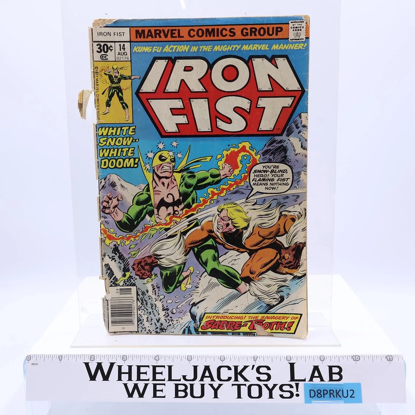 Iron Fist Vol 1. #14 SNOWFIRE Marvel Comics 1st w/ Sabtretooth August 1977 Vtg