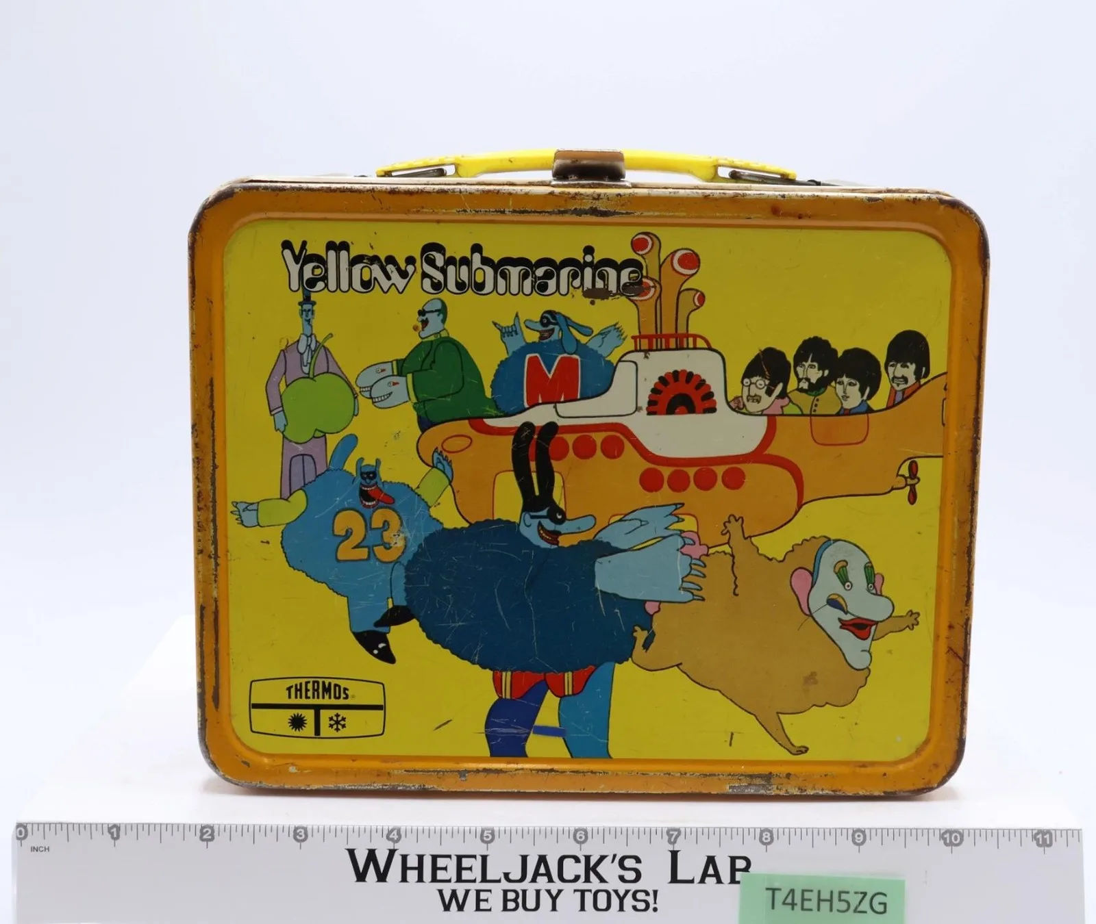 The Beatles Yellow Submarine Metal Lunch Box 1968 King-Seeley Aladdin Vintage