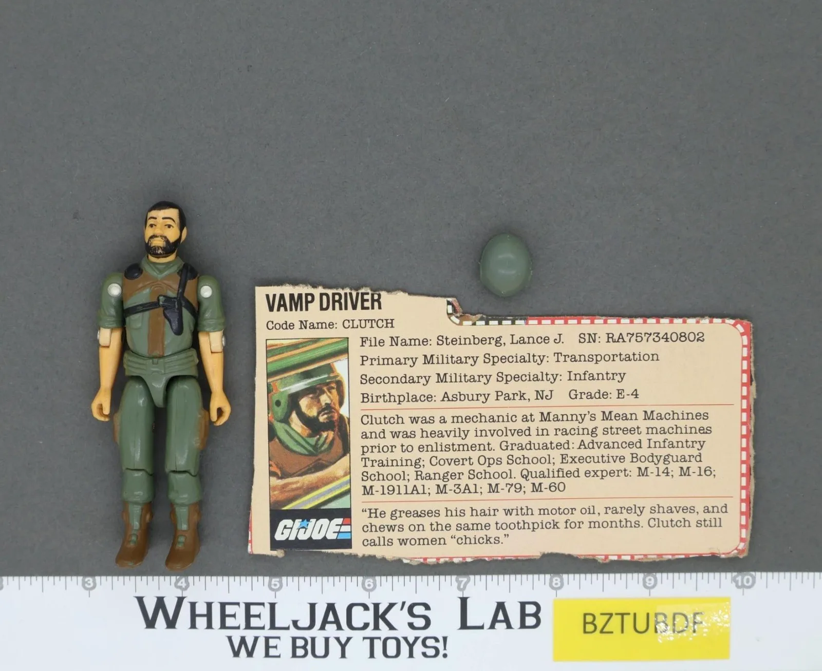 Clutch V1 Straight Arm 100% Complete G.I. Joe 1982 Hasbro Vintage Action Figure