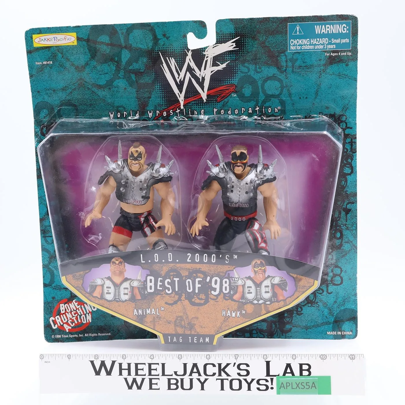 Animal & Hawk Tag Team Best of '98 WWF 1998 Jakks Pacific NEW SEALED