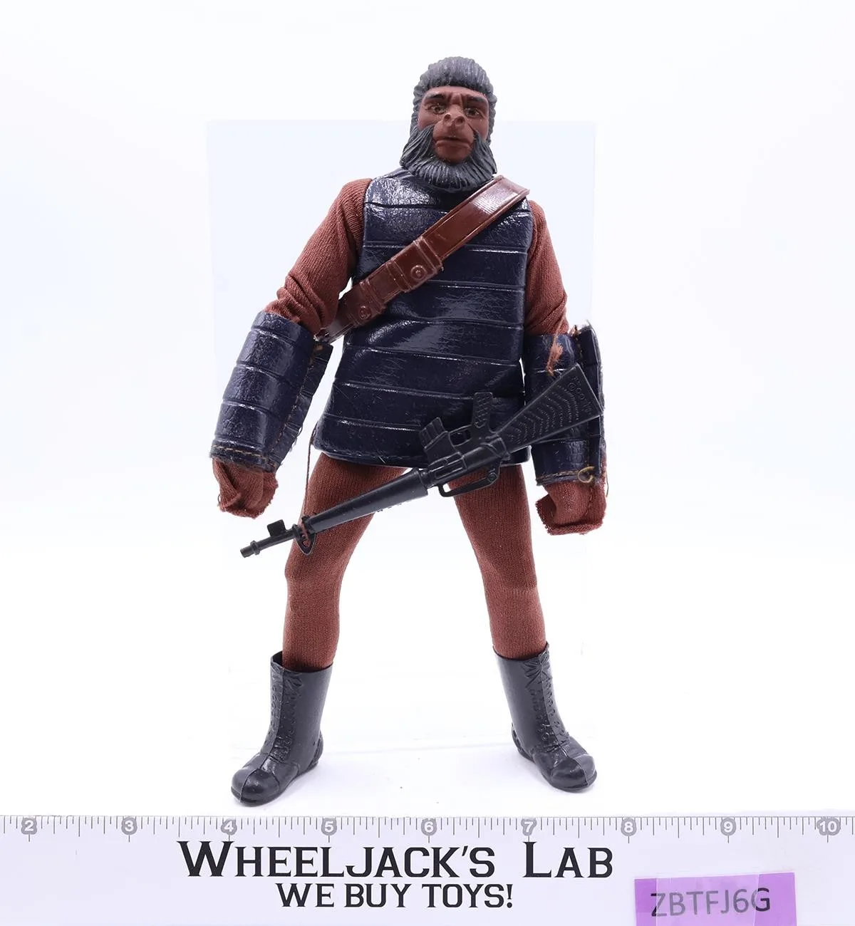 Soldier Ape Planet of the Apes Blue w/Gun Bandolier 1974 Mego 8" Vintage Figure