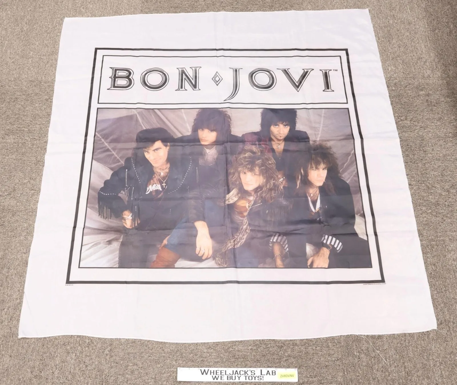 Bon Jovi Fabric Wall Hanging Tapestry Banner Nikry Company Vintage 45x48