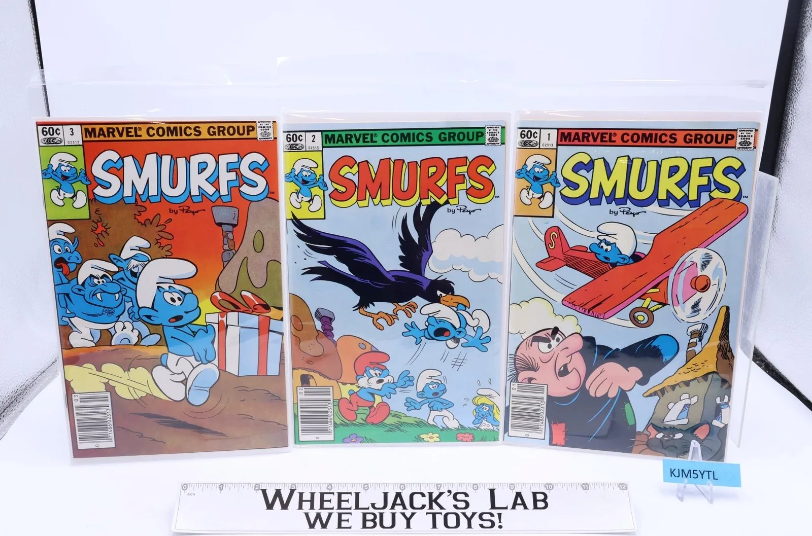 Smurfs Comics Vol. 1 No. 1, 2 & 3 Marvel Comics Group Peyo 1982 FINE Vintage