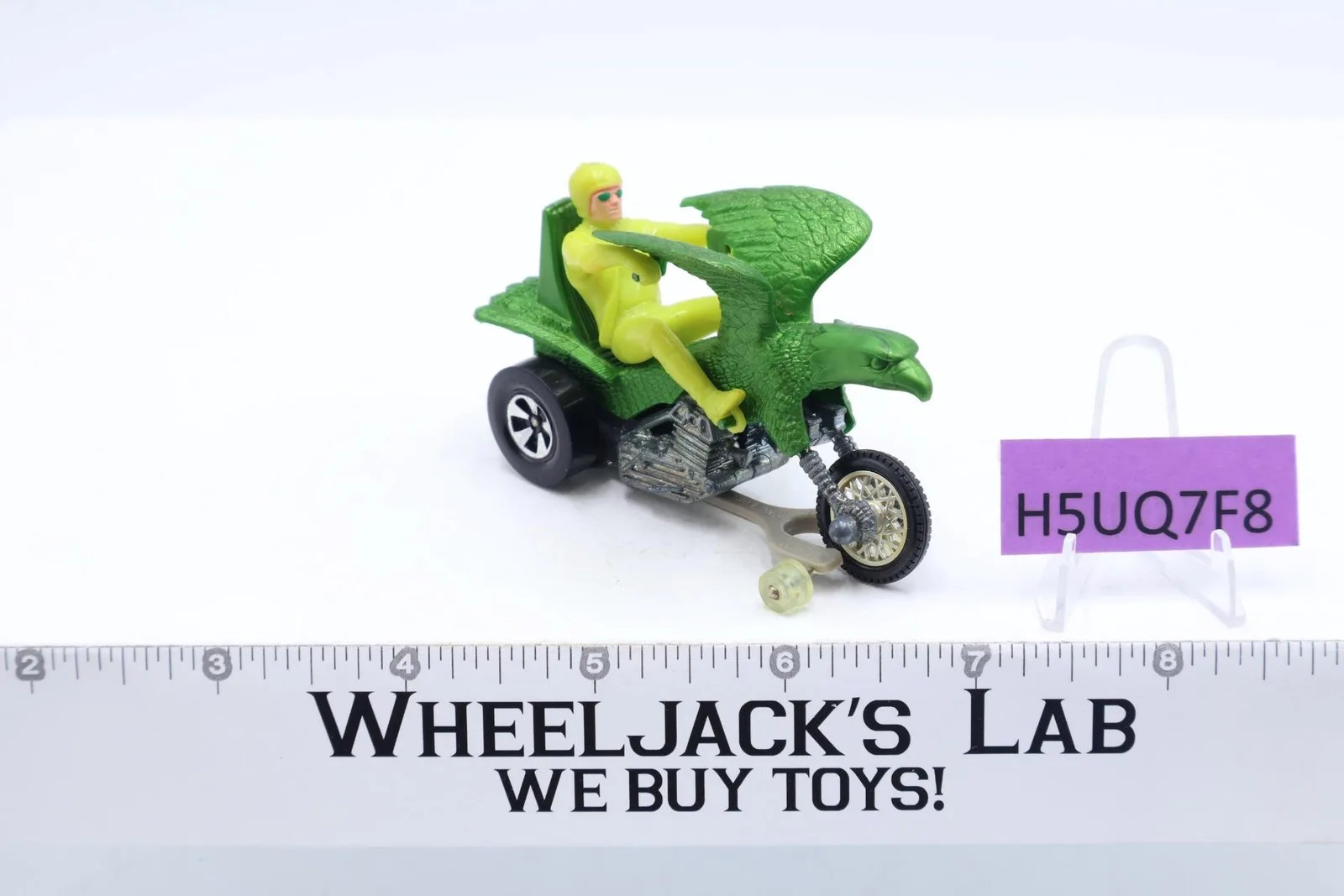 Rrrumblers Bold Eagle Green w/ Rider & Track-Rack Hot Wheels 1972 Mattel Vintage