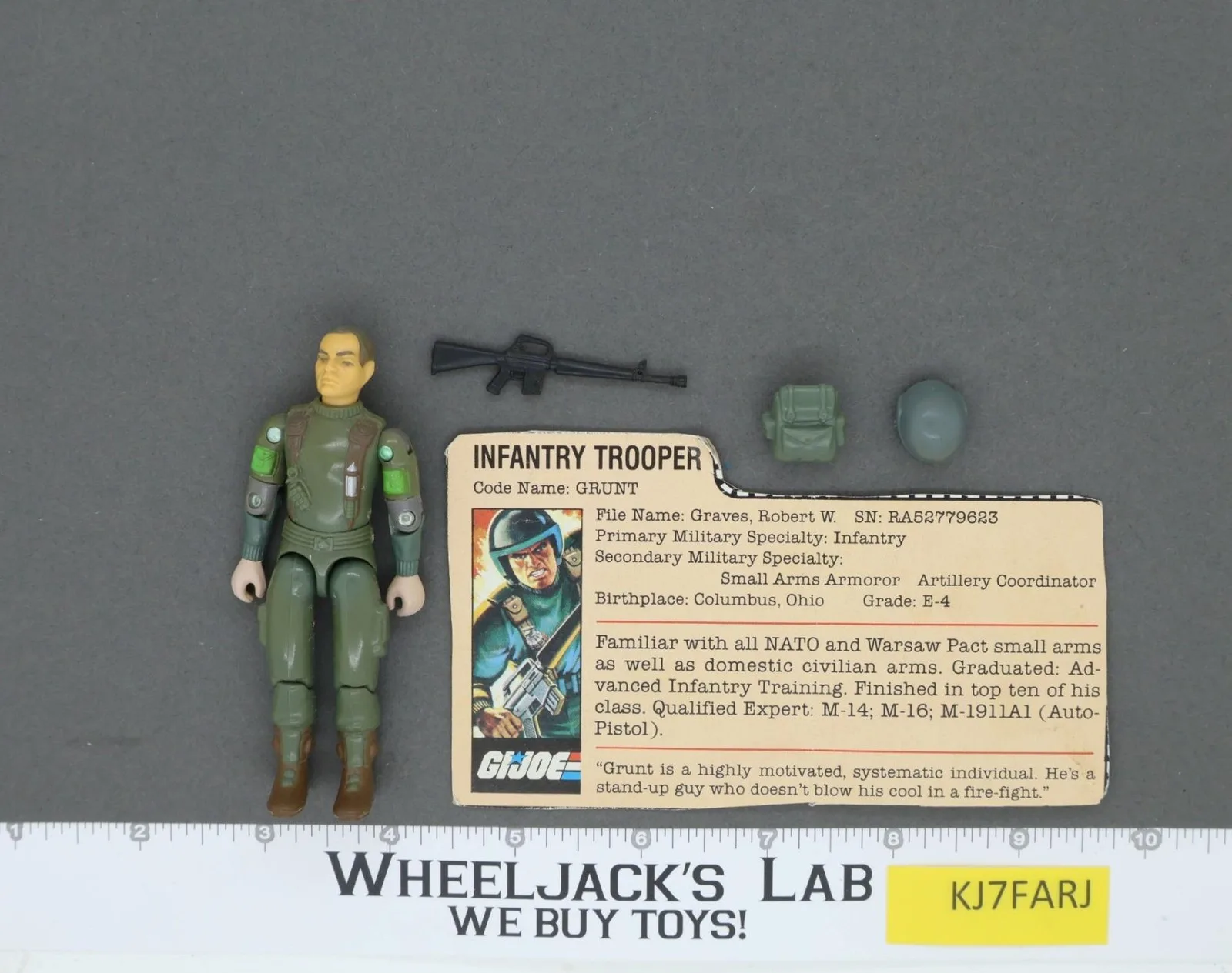 Grunt Swivel Arms V1.5 100% Complete G.I. Joe 1982 Hasbro Vintage Action Figure