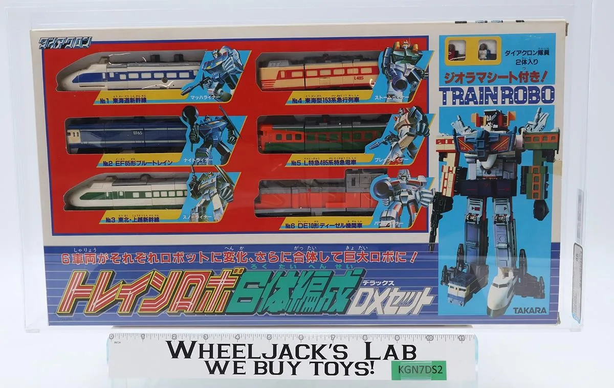 Combiner Raiden Train Robo AFA POP 1 HIGHEST GRADED Q85 1980 Diaclone Takara