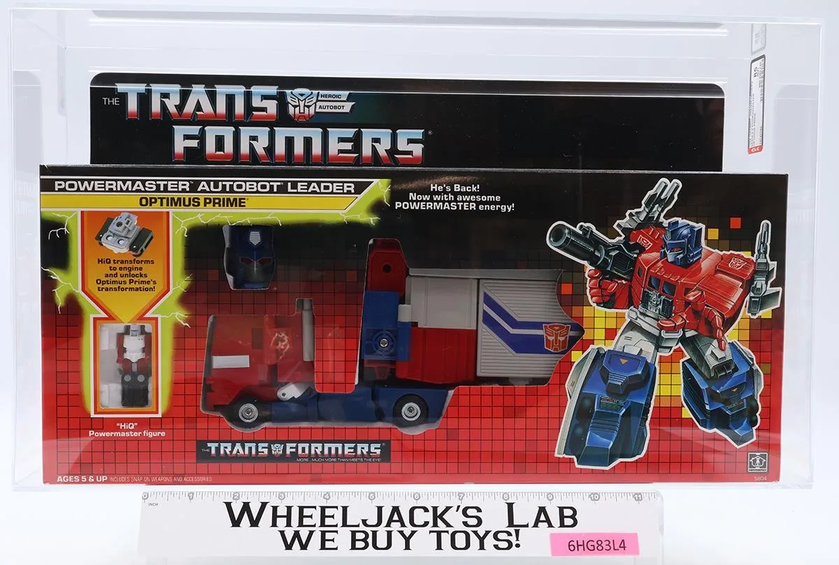 Powermaster Optimus Prime AFA HIGHEST GRADED 85 G1 Transformers 1988 TAPE SEALED