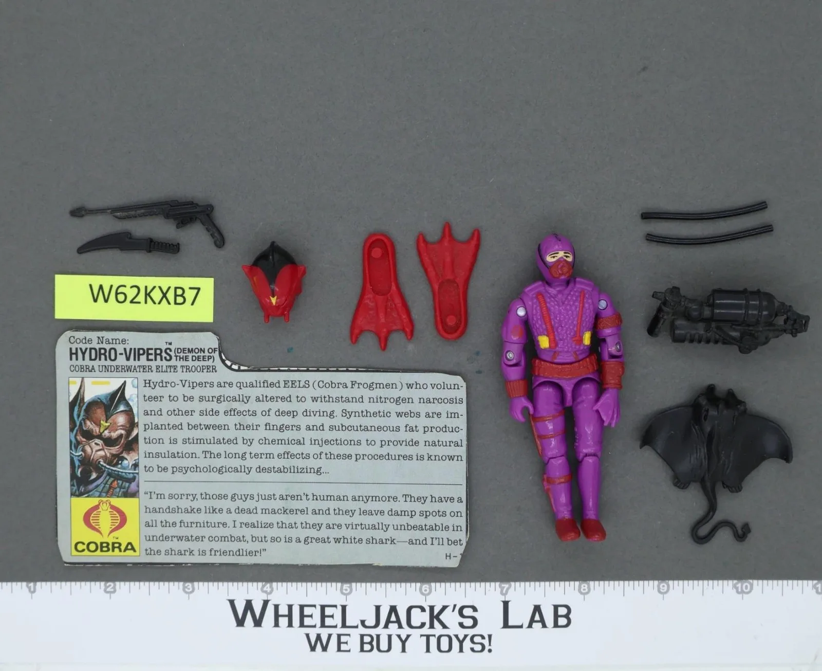 Hydro-Viper V1 100% Complete G.I. Joe 1988 Hasbro Vintage Action Figure