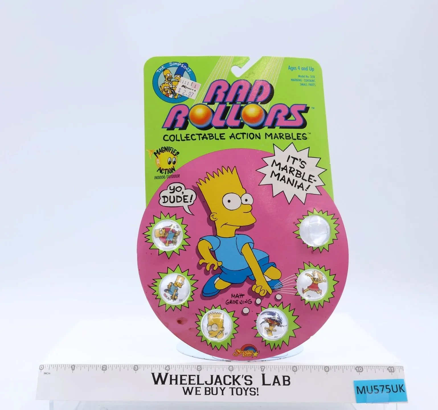 Rad Rollers Bart Simpson The Simpsons Spectra Star 1990 Vintage NEW MOC