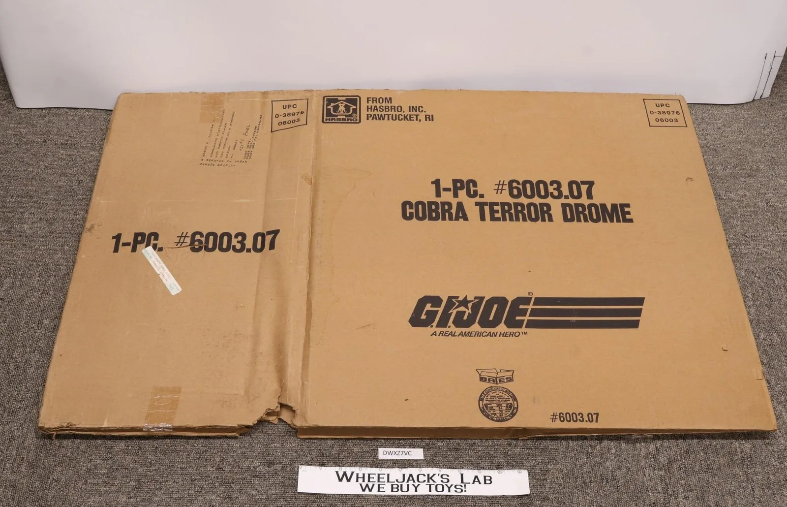 Terror Drome Brown Store Mailer Box GI Joe 1986 Hasbro EMPTY BOX ONLY