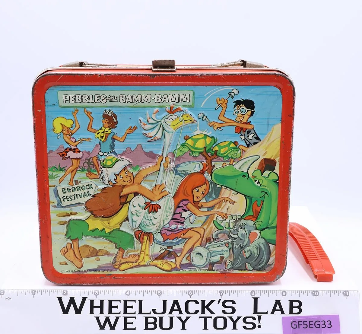 Pebbles & Bamm-Bamm Metal Lunch Box 1971 Hanna-Barbera Flintstones Vintage